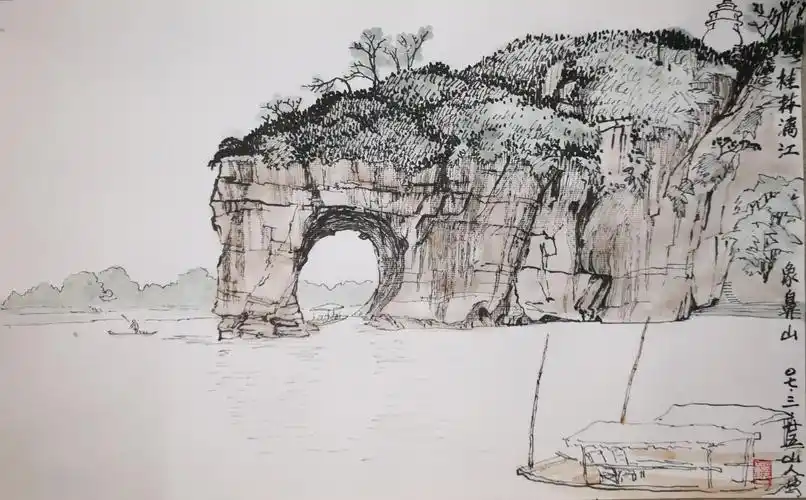 桂林漓江象鼻山.