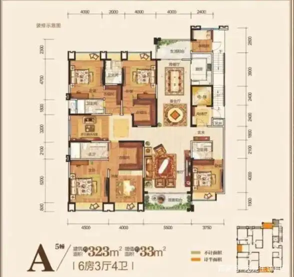 326平米的六房三厅豪华大平层,你爱了么