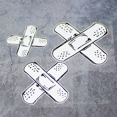 个性创意卡通创可贴汽车贴纸划痕遮挡趣味防水贴花车身电动车反光