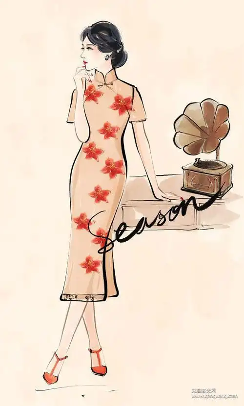 高级定制旗袍服装设计,旗袍设计作品手绘图集