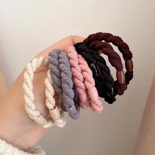 韩国加粗辫子高弹皮筋女扎头发绳头饰简约不伤发头绳扎马尾发圈