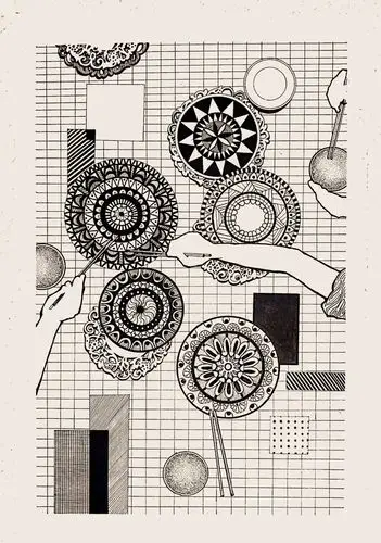 一个线性装饰画的创作练习合集吧