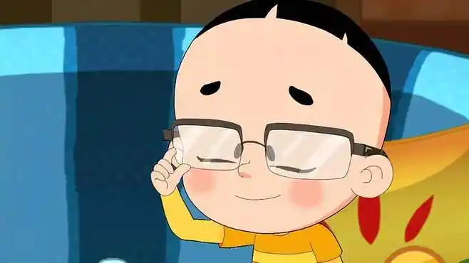 大头儿子:大头儿子真是胡闹,带爸爸的眼镜,眼睛能舒服吗!