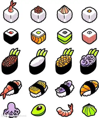 日本寿司美食简笔画