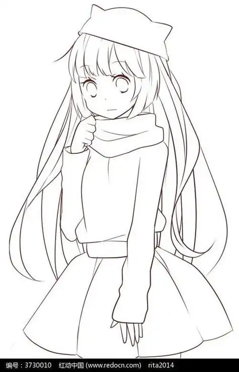 手绘简笔画绘画动漫人物图片简笔画女孩图片怎么画简笔画教程绘画吧