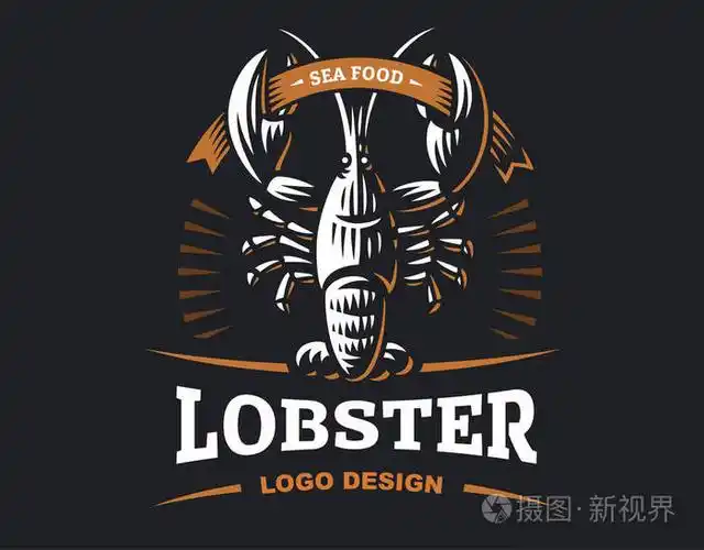 龙虾矢量标志图.甲壳类的复古风格插画-正版商用图片0cv06r-摄图新视