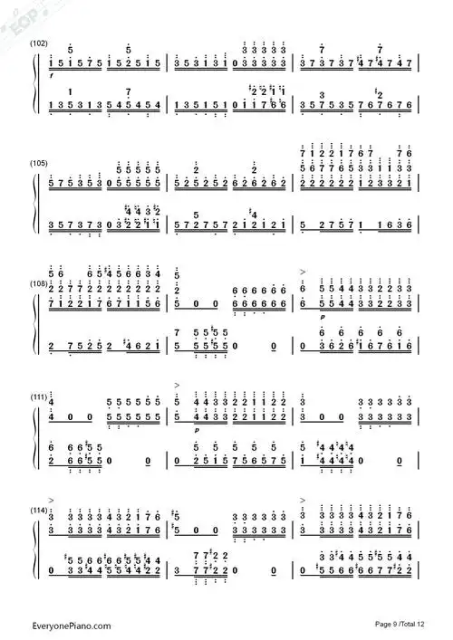 钟-李斯特双手简谱预览9