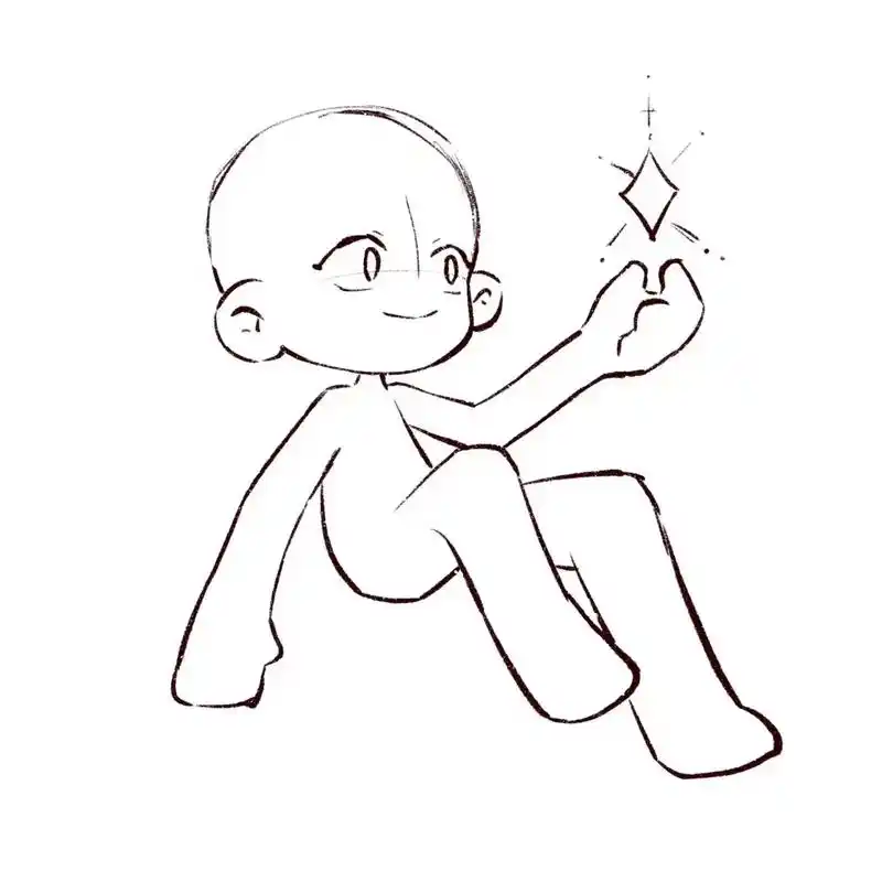 画了几个模板#绘画模板 #q版 #单人模板 - 抖音