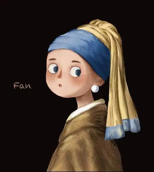 求带珍珠耳环的少女q版头像