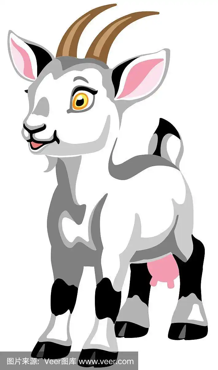 卡通白山羊母
