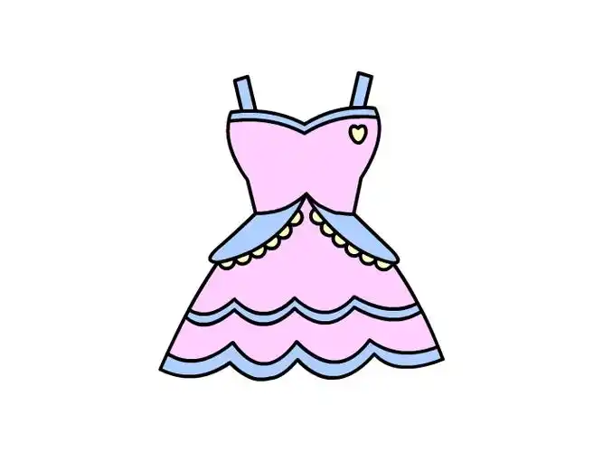儿童画裙子简单画法
