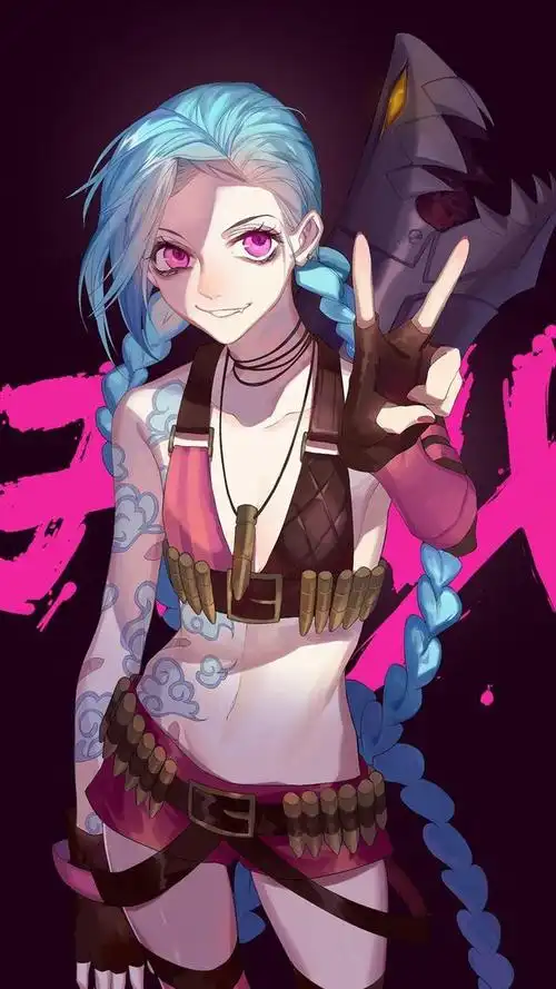 壁纸分享一波英雄联盟金克丝高清手机壁纸有人物解说哦