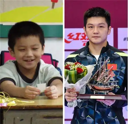 球员童年照太有趣樊振东吃可爱长大张继科懵懂小眼神从未变过