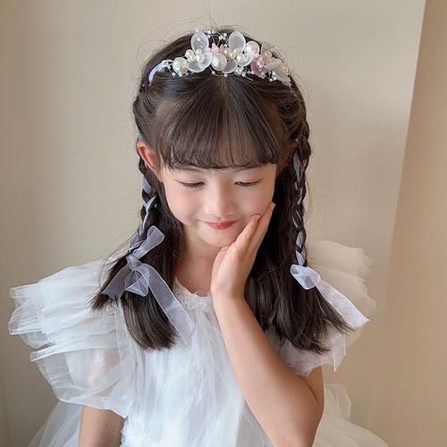 儿童花环头饰公主生日发箍女孩编发发带女童古风汉服古装花童发饰