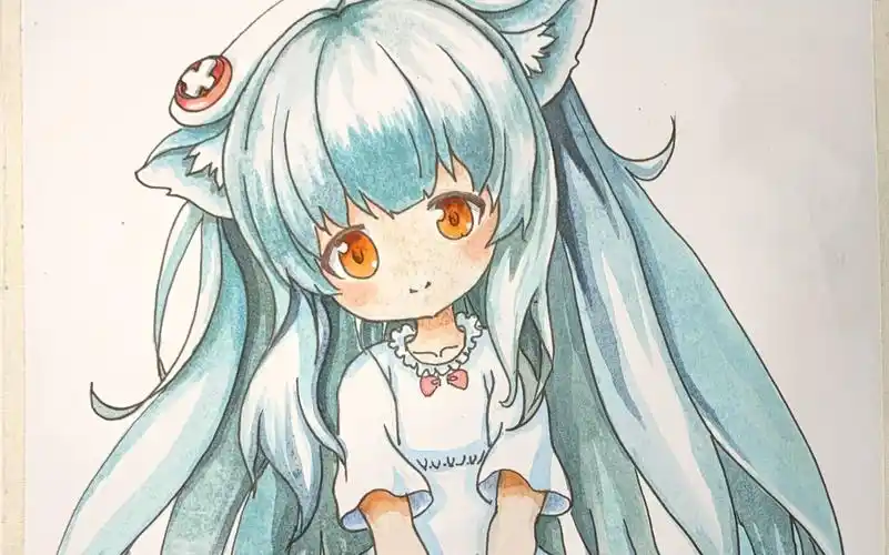 动漫人物上色倍速过程小鱼老师教画画