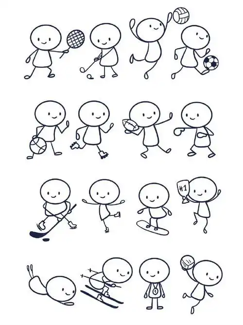 q版小人动态简笔画,存住练习