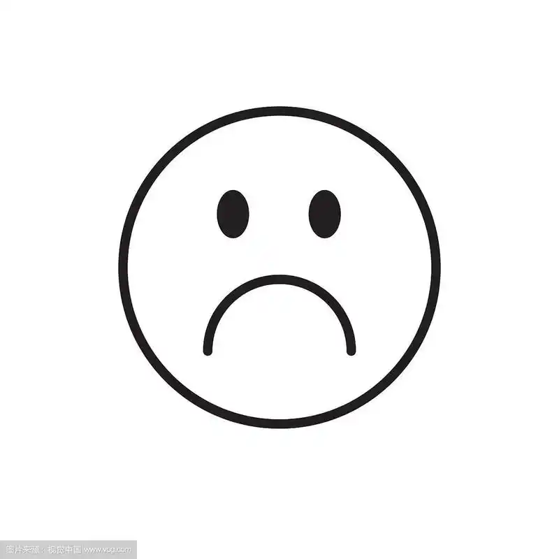 卡通脸悲伤消极的人的情感图标