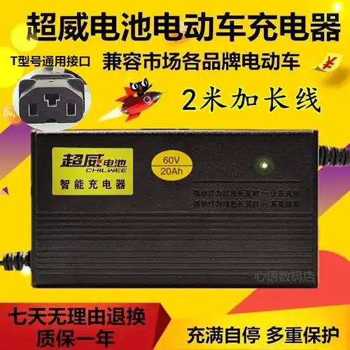 天能智能电动车电瓶充电器48v12ah20a60v72v大功率三轮车通用