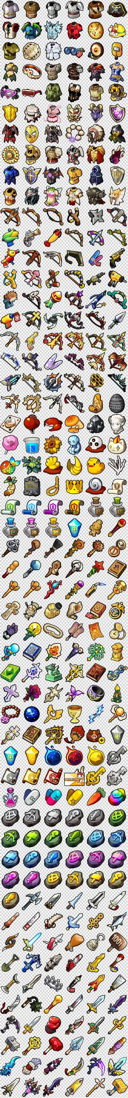 q版可爱日韩风格装备道具武器icon图标手游游戏素材