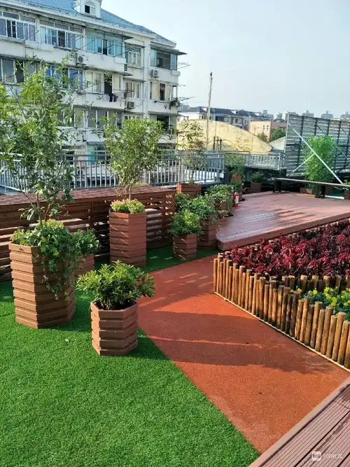 屋顶的小花园刚完工.