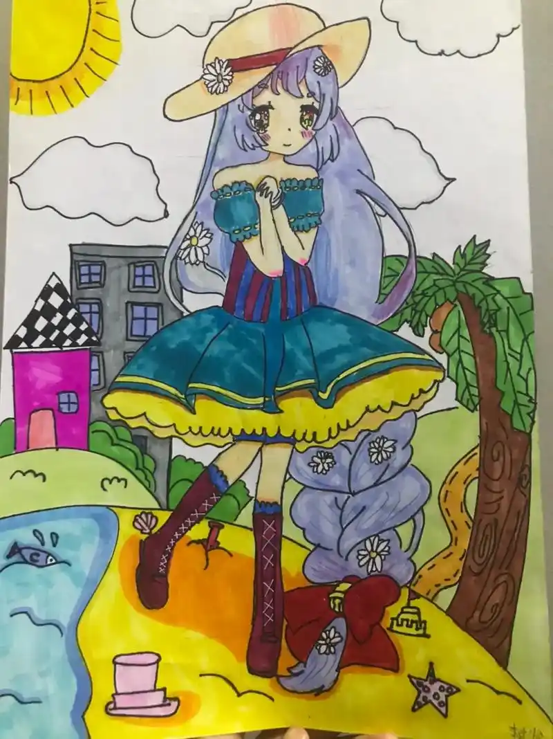 爱画画的小朋友 #动漫手绘 小女的作品 - 抖音