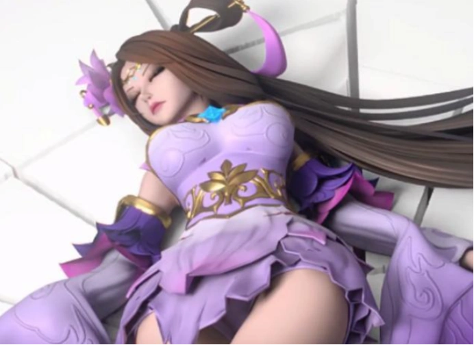 貂蝉死亡后是平躺在地上,身上依旧是一尘不染,头发也还是那么的整齐丝