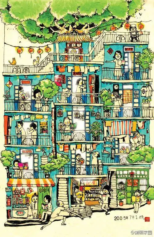 邻里邻外,插画,治愈 - 东张西望 - 发现啦!