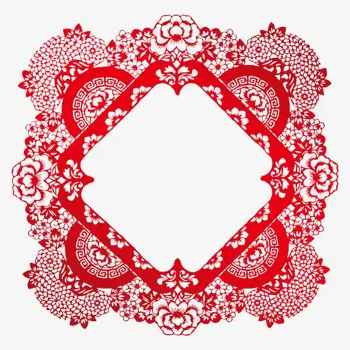 边框剪纸花纹中式元素中国风元素