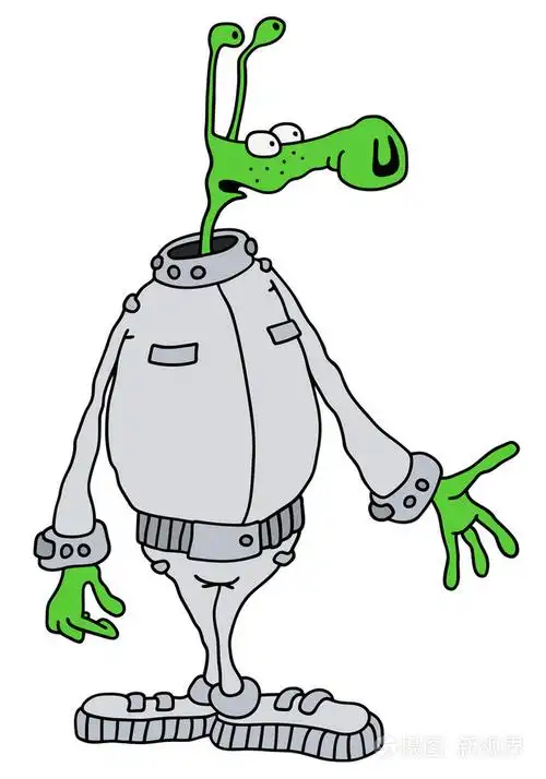 有趣的绿色外星人插画-正版商用图片1nlexr-摄图新视界