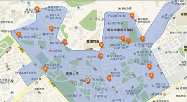 浮山校区学校平面图青岛大学浮山校区位于青岛市市南区宁夏路308号