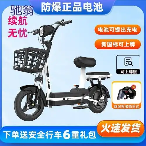 uop新国标电动车成人新款两轮电动自行车48v锂电池电瓶车双人代步