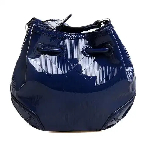 burberry 深蓝色漆皮女士斜挎包
