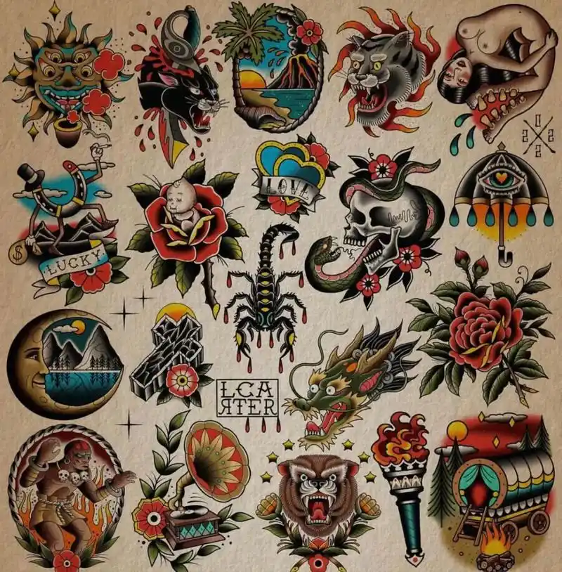 oldschool纹身 #tattoo #个性纹身图案 - 抖音