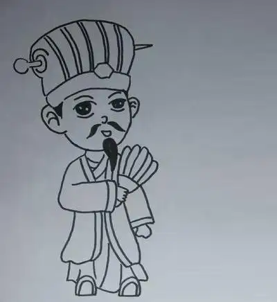 儿童画教程:教你画q版诸葛亮