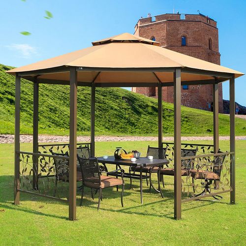 户外凉亭八角亭阳光蓬花园露台农家乐室外别墅庭院遮阳棚帐篷木屋