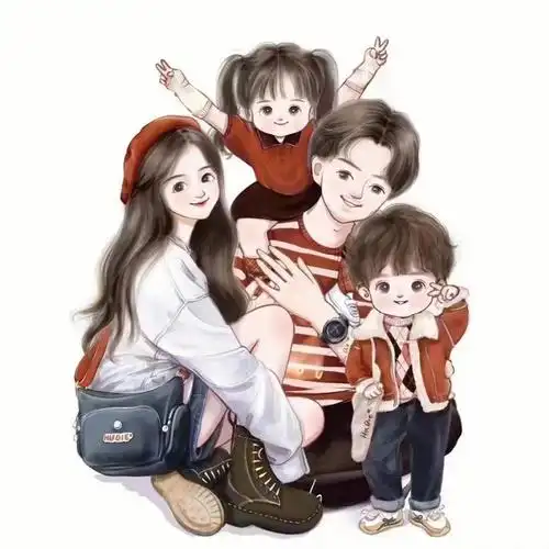 一家四口情侣头像背景图(哥哥妹妹 姐姐弟弟)#情侣头像分享#动漫情侣