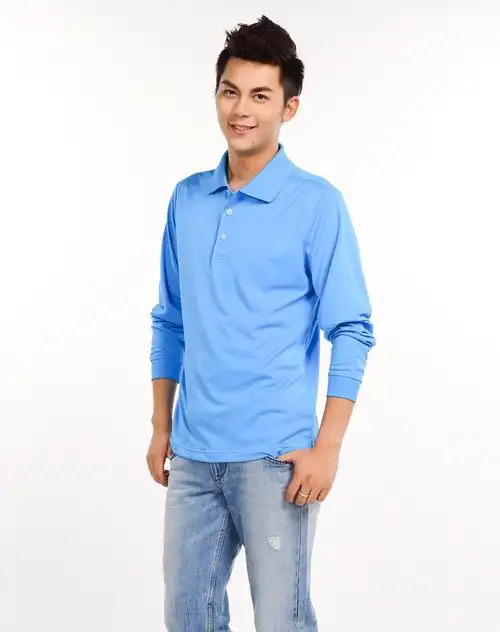 阿迪达斯adidas男子蓝色长袖polo衫x22103_唯品会