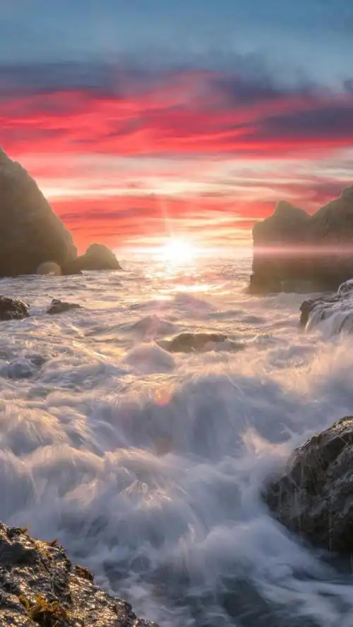 汹涌的海浪美景