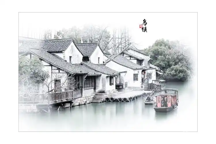 水墨丹青画乌镇