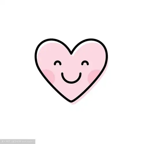 可爱的心形表情符号笑脸图标