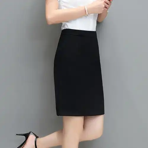 2018春夏季新款职业半身裙韩版女装裙子大码工装裙a字裙显瘦短裙黑色