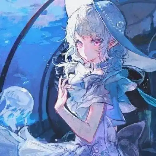 蓝色系动漫女头像