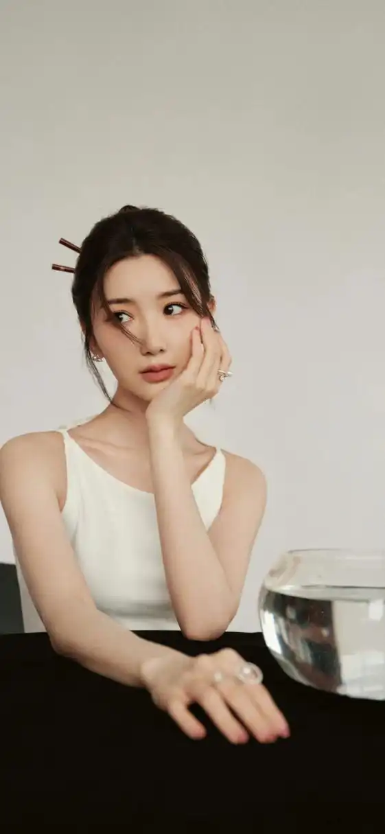 毛晓彤筷子盘发,唯美浪漫写真壁纸