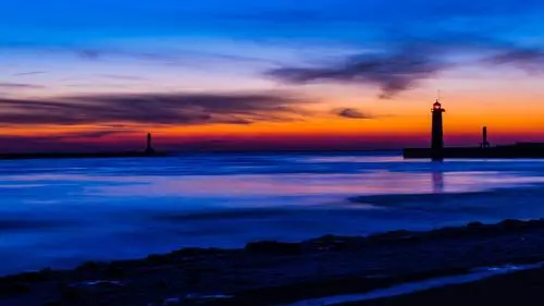 美国密歇根州晚霞风景壁纸45