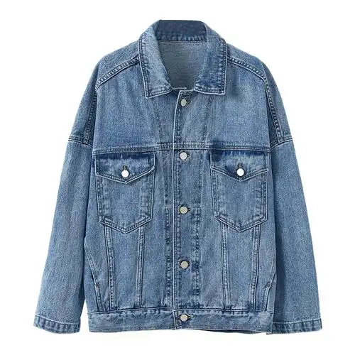 2018春秋外套女新款韩版潮港风牛仔外套女宽松复古bf学生牛仔衣