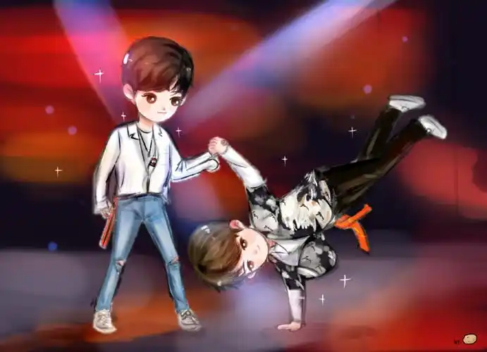 博君一肖超话手绘图,王一博肖战