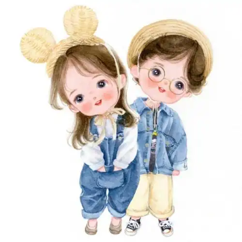 萌娃情侣头像一左一右