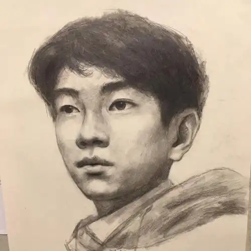 素描男头像 黑白素描男头像