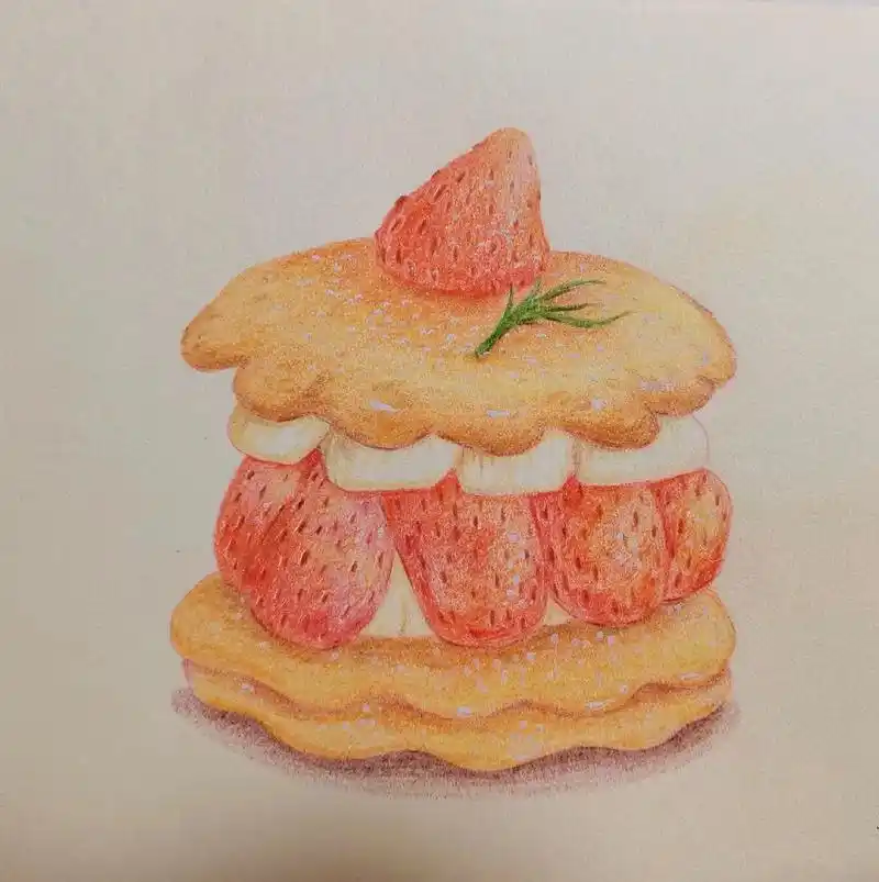 图文伙伴计划 小甜点绘画步骤来了#彩铅 #绘画 #炭笔画 - 抖音