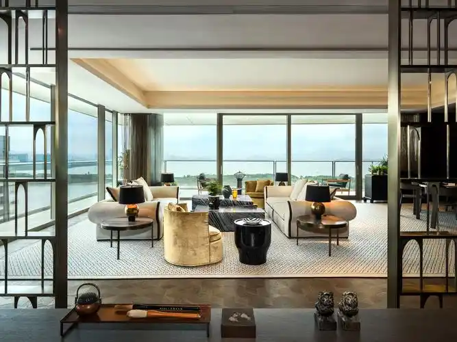 yabu--深圳湾1号t5-a户型新中式风格样板房装修实景图